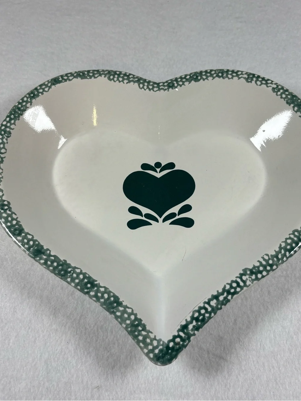 Heavy Heart-Shaped Stoneware Serving Bowl Platter | Primitive Country Farmhouse